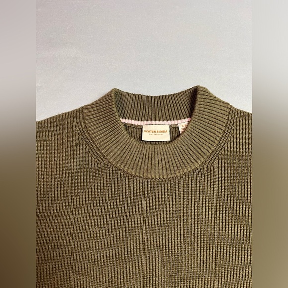Scotch & Soda Women's Crew Neck Knit Sweater Olive Green NWOT - Picture 4 of 8